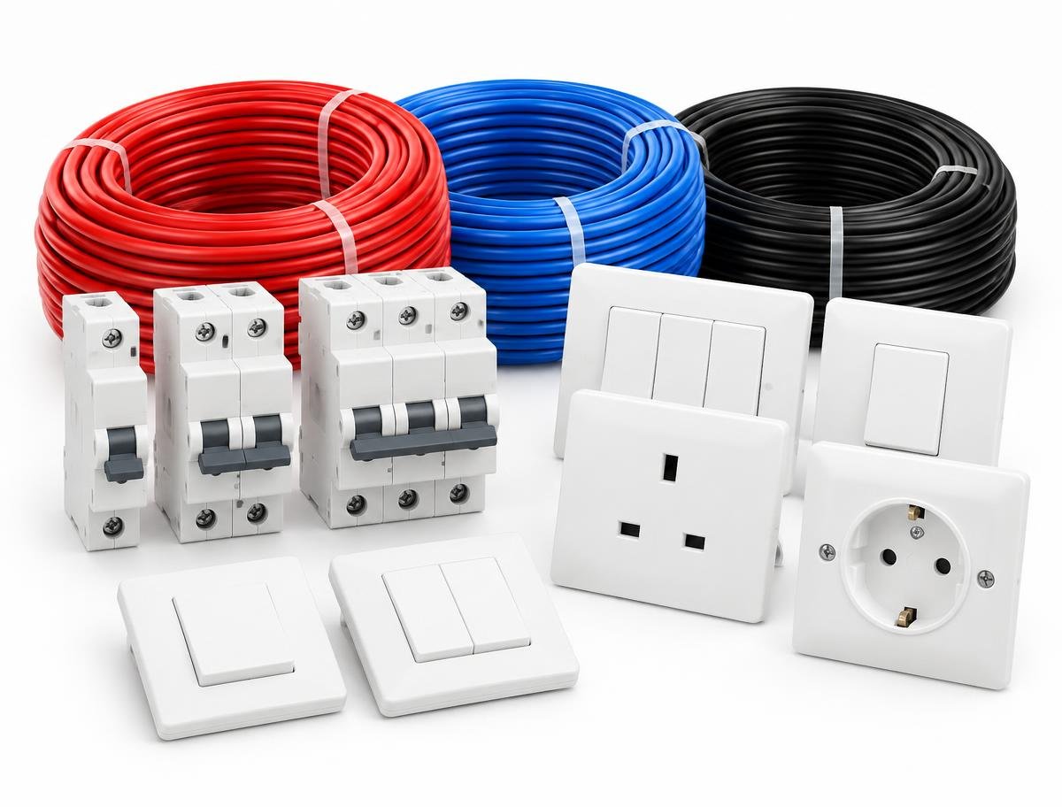 Cables, breakers, switches and sockets supplied by Obitrust ENT
